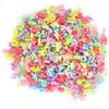 500Pcs Spacer Beads Colored Letter Plastic Hair Band Pendant Perforated Bead DIY Accessories