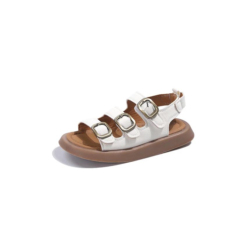 Summer Kids Sandal Cut-outs Non-slip Children Causal Boys Beach Sandals Fashion Solid Color Girls Children Sandals Soft Bottom