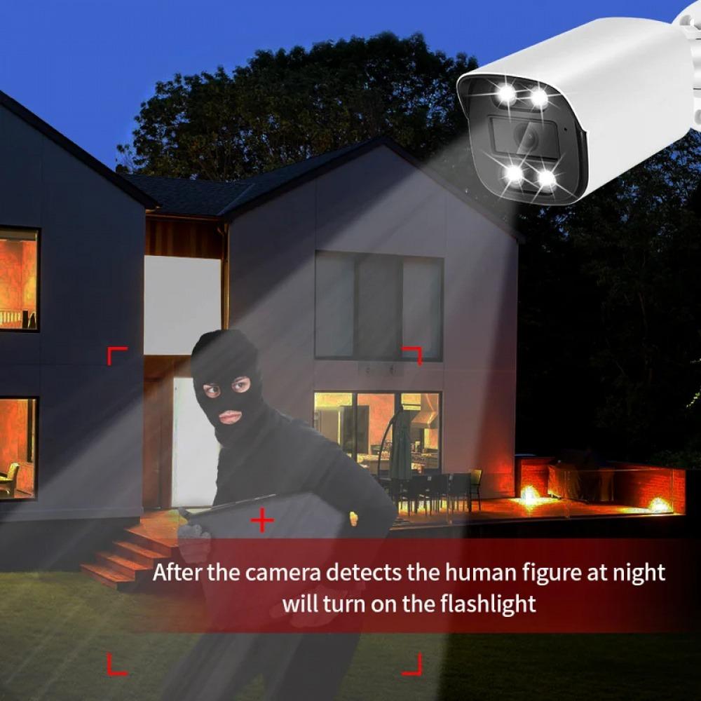 4K 8MP IP H.265 2.8mm Camera Outdoor Audio AHD Wide Angle AI Humanoid detection Home CCTV Surveillance Camera