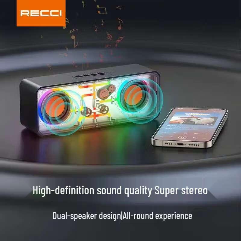 Recci RSK-W38 Stereo Bluetooth Speaker with RGB Lights CN Plug (adapter Included)