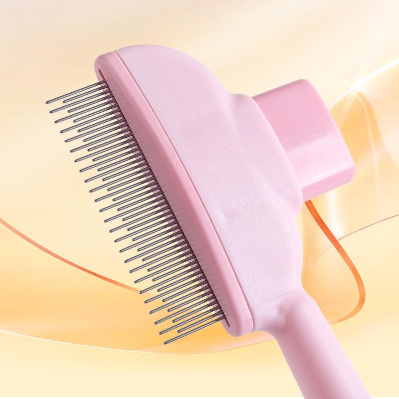 Cat Brush For Short Long Hair Deshedding Tool With Release Button Pet Grooming Comb Fur Remover Shedding Supplies