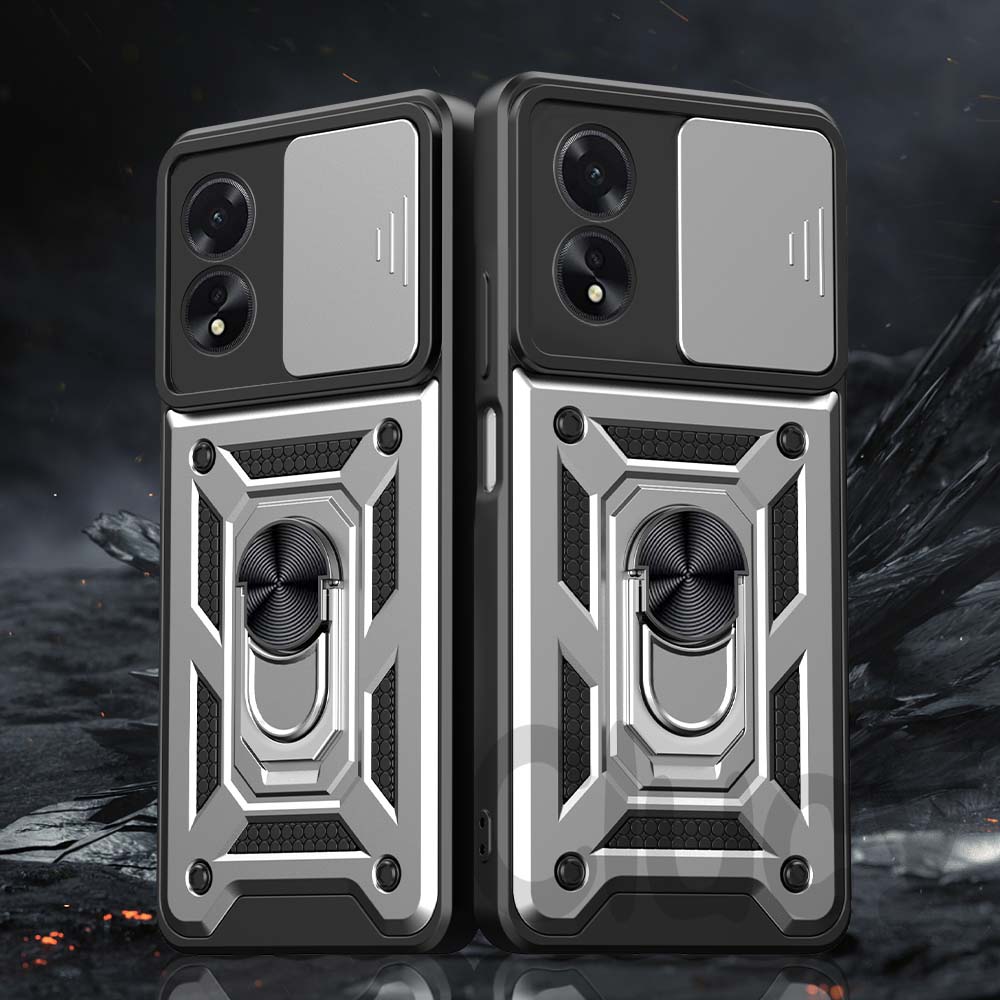 For OPPO A38 4G A18 A78 A98 Kamera Støtsikkert Armor Deksel For OPPO A54 A74 4G 5G Bil Magnetisk Holder Ring Beskyttelsesdeksel