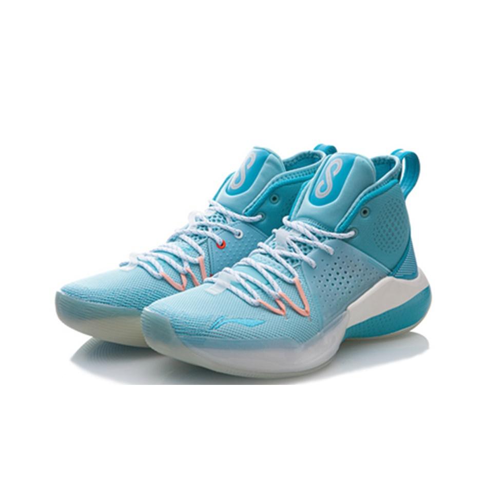 Li Ning Sonic 8 Schokabsorptie Anti-Slip Duurzaam High-Top Basketbalschoenen Heren sneakers Puur-Blauw ABAQ025-3