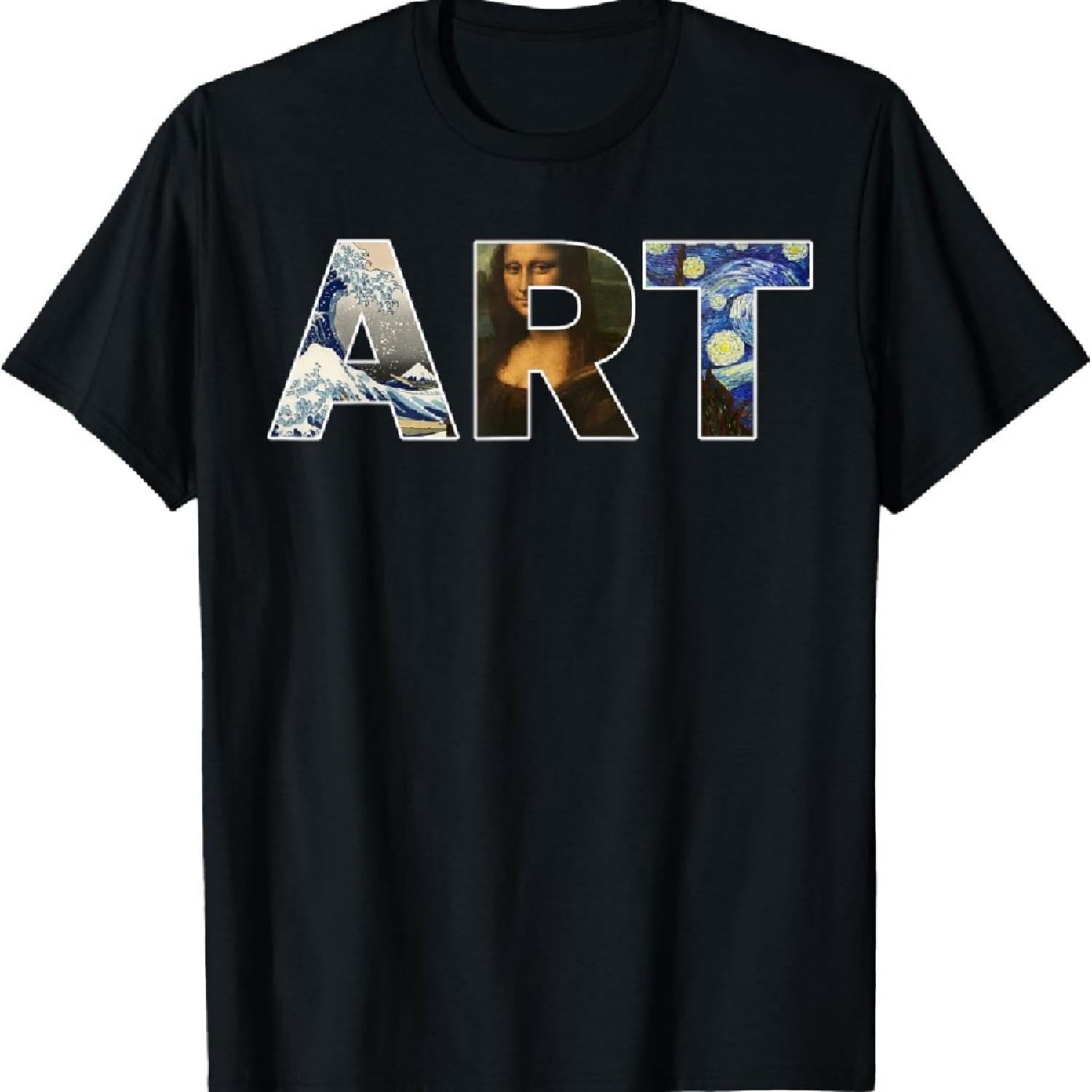 

Art Artist Painting Teacher T Shirt Mona Lisa Great Wave T-Shirt XXXXXL