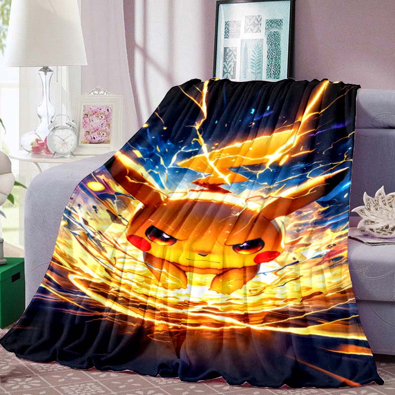 Pokémon Pikachu Series Flannel Blanket—Soft To the Touch, the Perfect Choice for Home Relaxation; an Excellent Gift for Pokémon