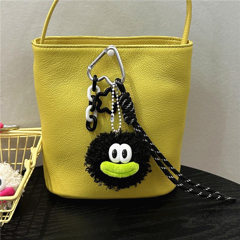 Miu Series Style Bag Pendant Cute Cartoon Plush Doll Keychain Ugly Cute Doll Schoolbag Woven Rope Mobile Phone Pendant
