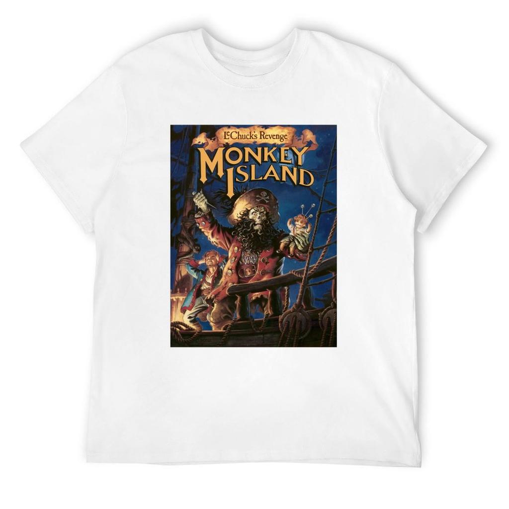 The Secret of Monkey Island 2 T-Shirt Jungen Weiß Sommerkleidung Große Größen T-Shirts für Herren Packung