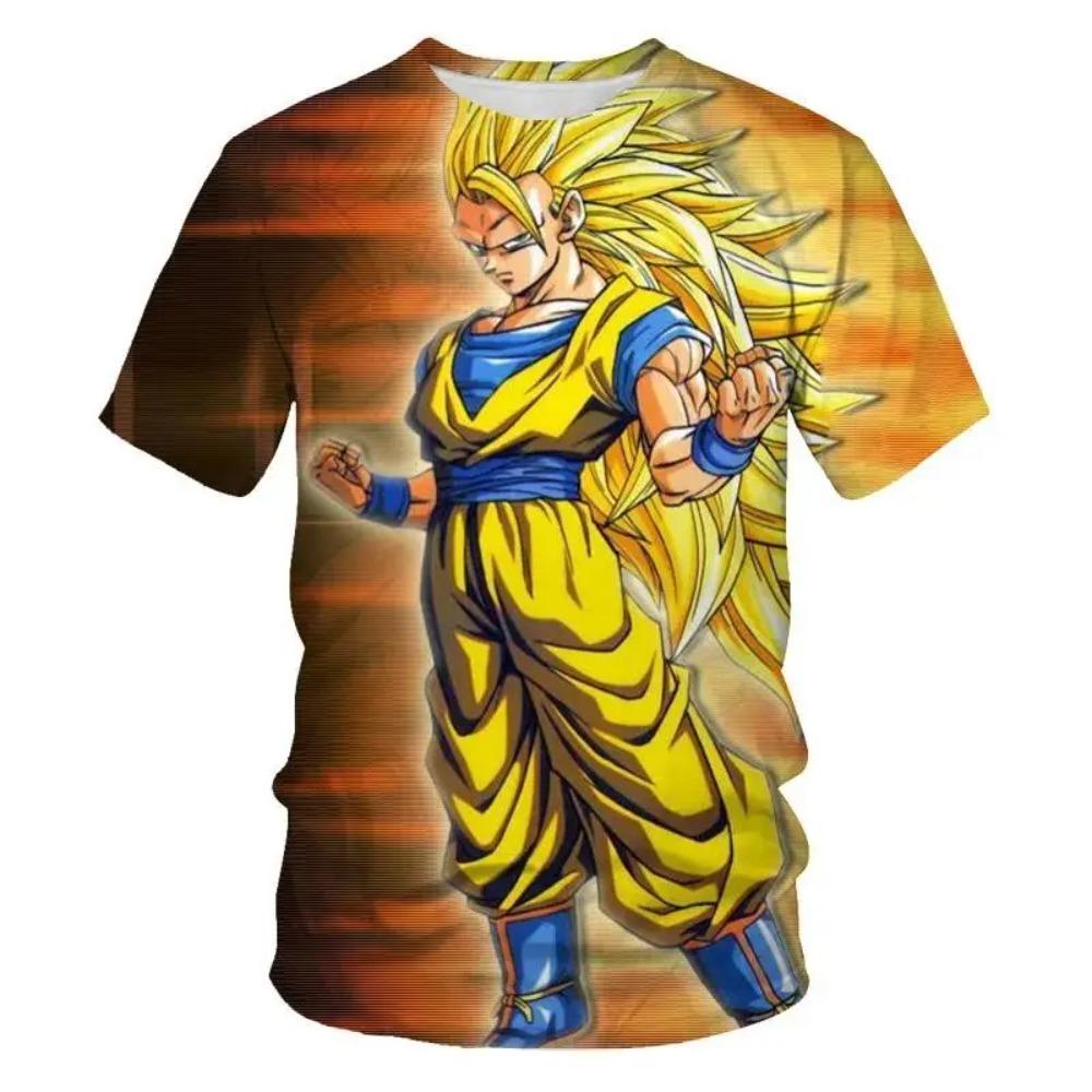 

Children s Anime Dragon Ball 3D Digital Print Boy Street Trend Round Neck Short Sleeved T-shirt 140