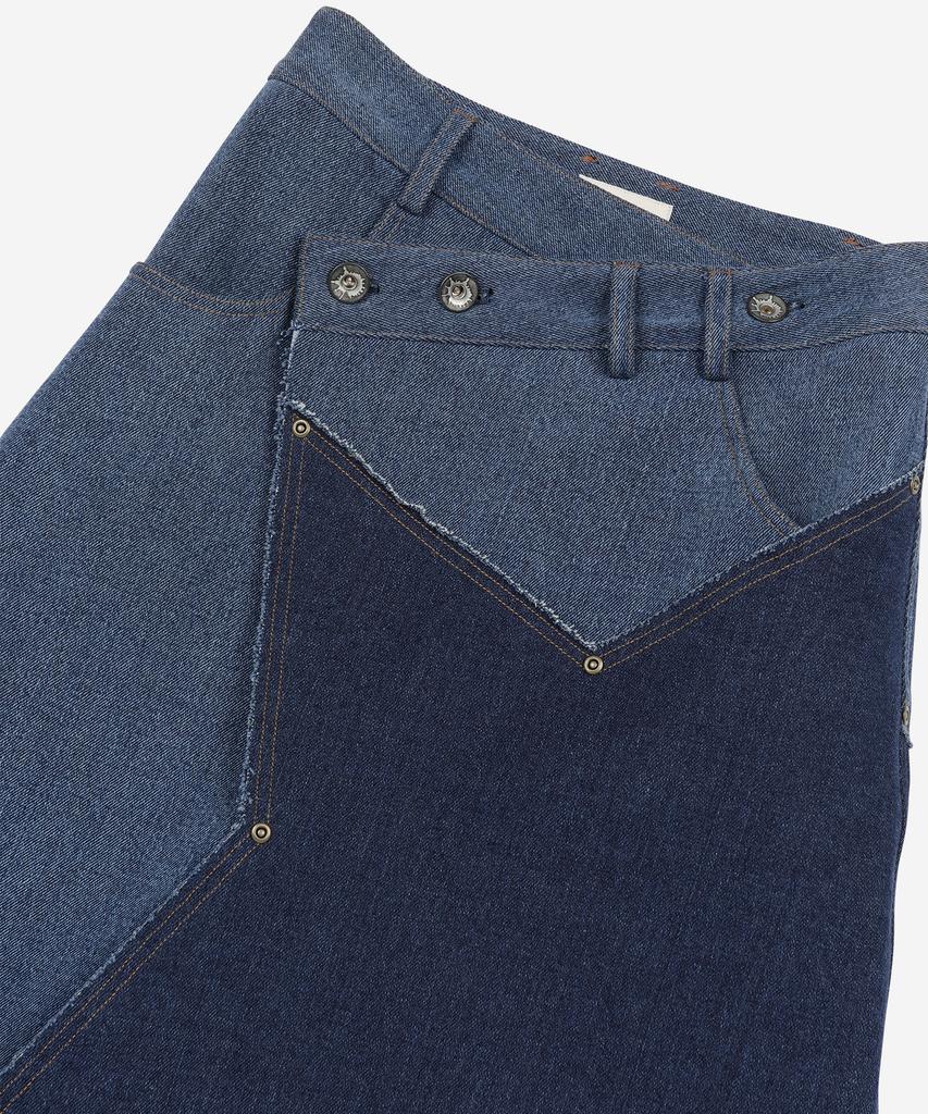 Problem Always Mixed Denim Star Wrap Skirt