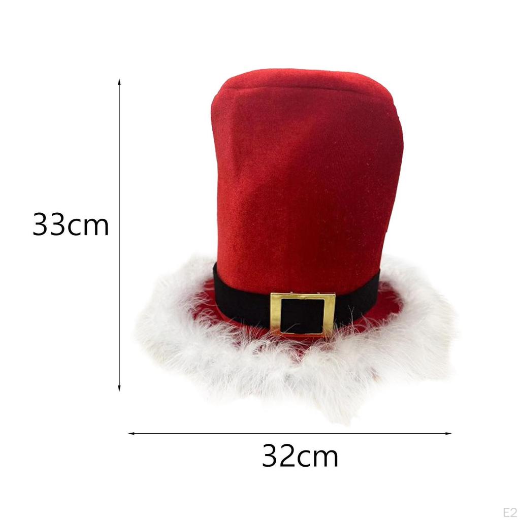 Christmas Top Hat Xmas Headgear Soft Costume Accessories Santa for Dress Up