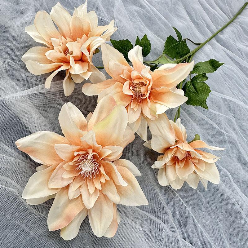 

Dahlia Artificial Flower Wedding Hotel Restaurant Decoration Desktop Ornament Champagne