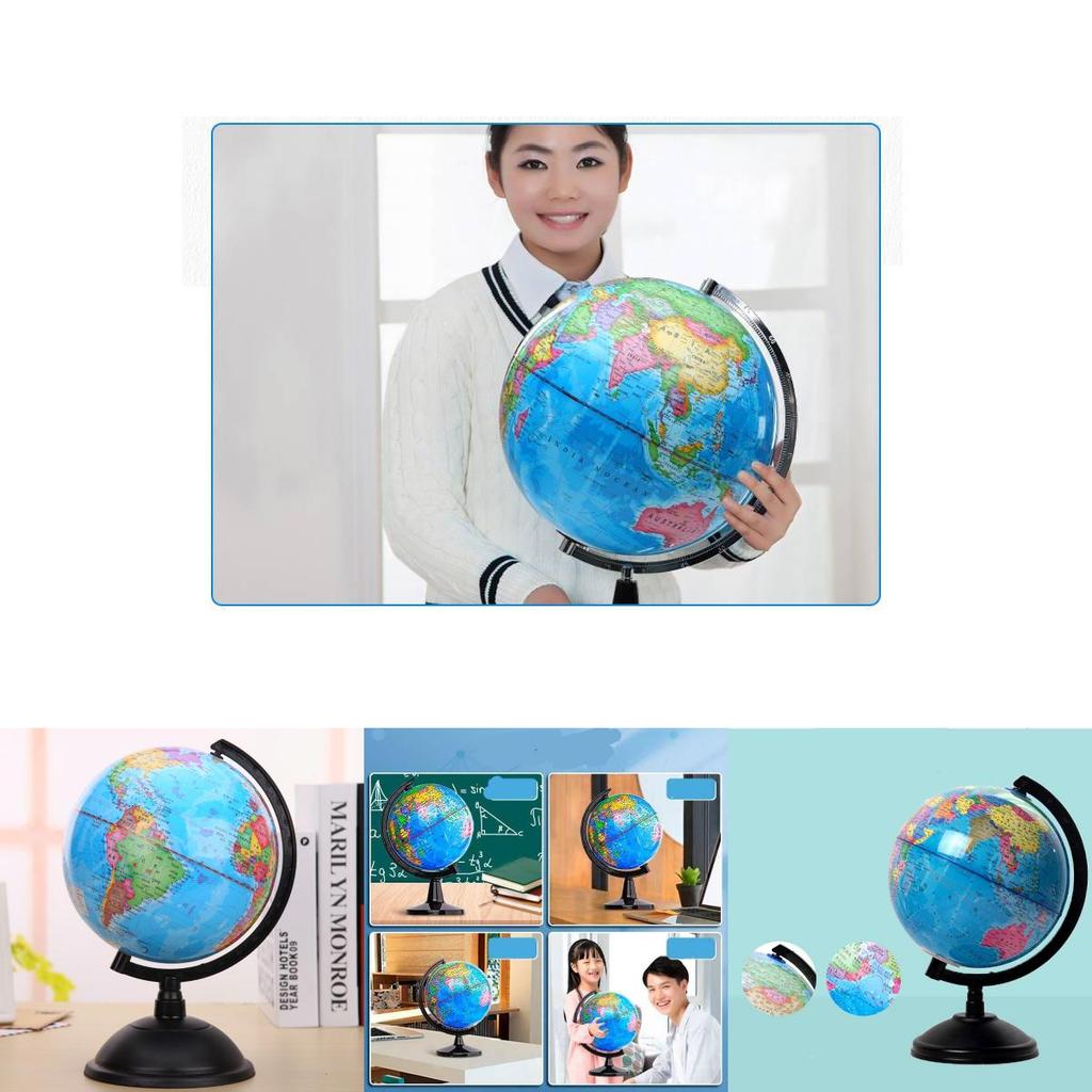 Vibrant Blue Pvc Globe 14.16cm High Definition Earth Model For Classroom Learning In English And Chinese