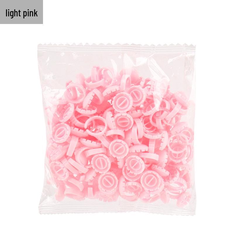 Microblading Eyelash Extension Ring Blooming Epoxy Resin Pigment Cups, Round & Heart-Shaped (100-Pack)