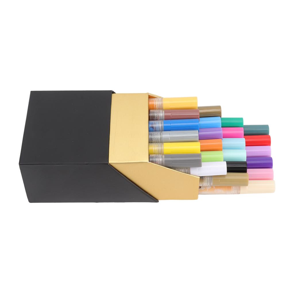 Acrylic Paint Markers 24 Colors Smoother Writing Waterproof Safe DIY Paint Markers for Home School