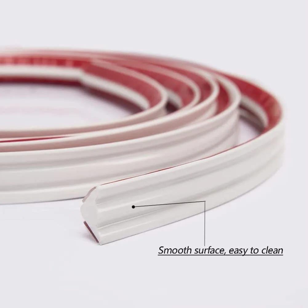 Linea di Bordo Parete Autoadesiva da 1 Metro Striscia Decorativa Battiscopa Bordo Piastrelle Linea Vita Adesivi Murali 3D Angolo Decorazione Parete Casa