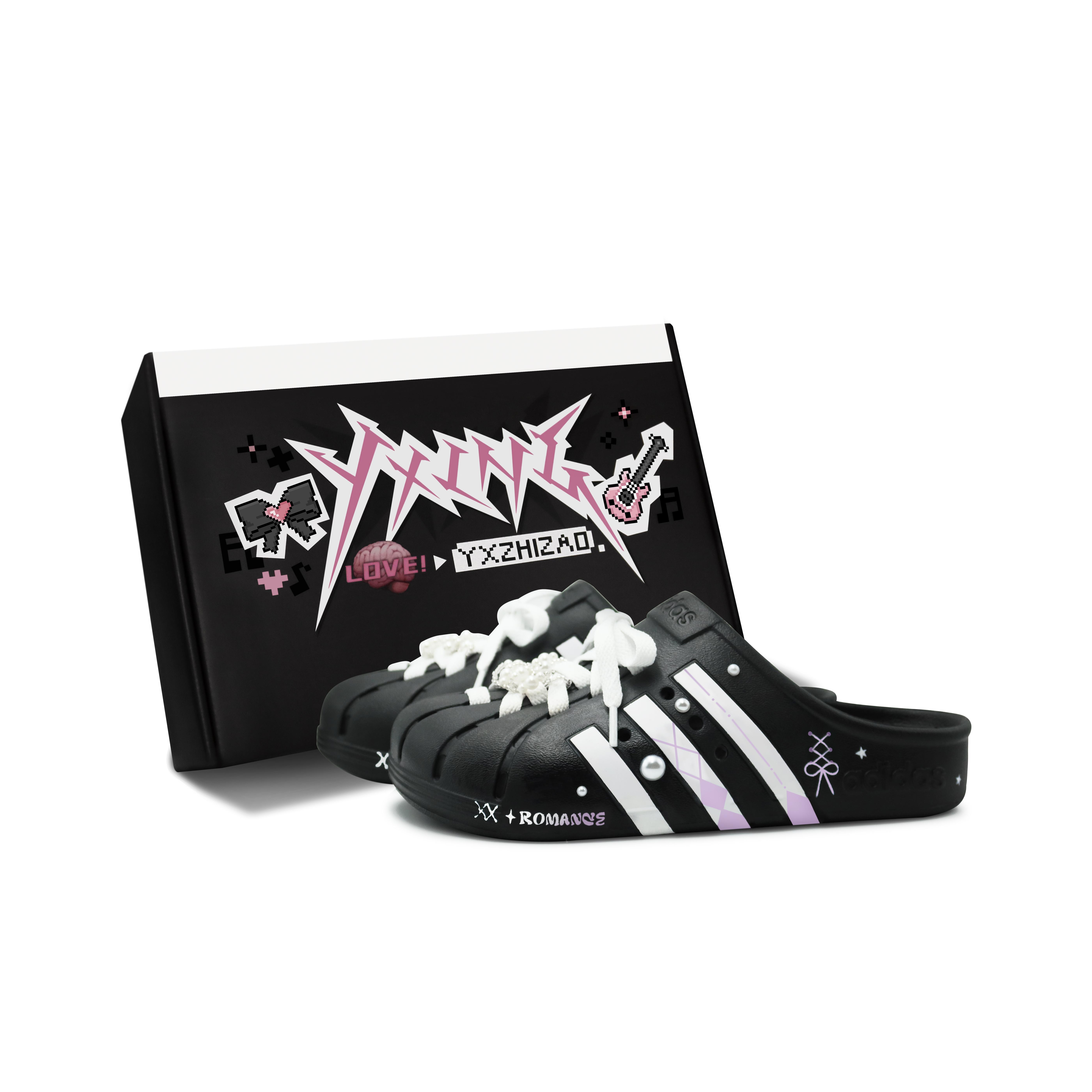 Adidas ADILETTE CLOGS Closed Toe Slippers Unisex Black Purple GZ5886(Team186-S-BOX) 38