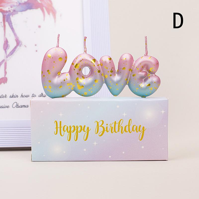 Gradient Happy Birthday Candle - Cake Decoration Accessories, Happy Birthday Letter Candle, Alphabet Candle Cake Toppers Candle