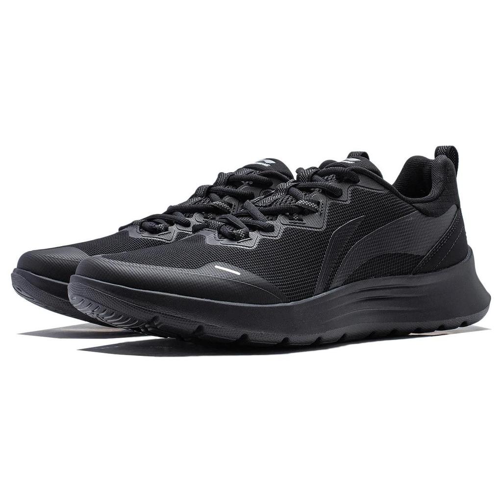 Li-Ning Lightweight Feather Series Fabric Wear-Resistant Non-Slip Low-Top Running Shoes Men Sneakers Black ARST065-1