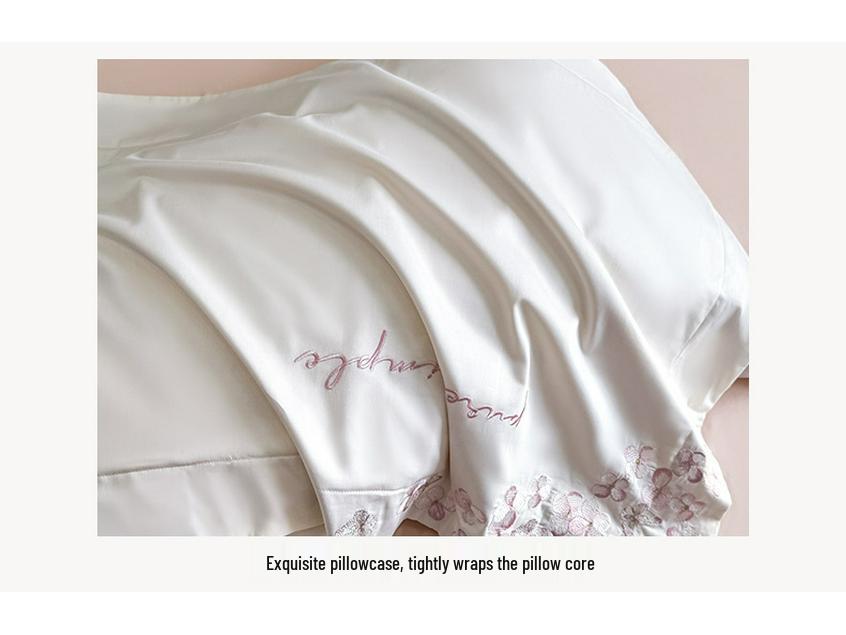Light Luxury Skin-Friendly Embroidered Duvet Cover Set, Super Soft & Breathable, Available In Single/Double & Student Three-Piece Styles.