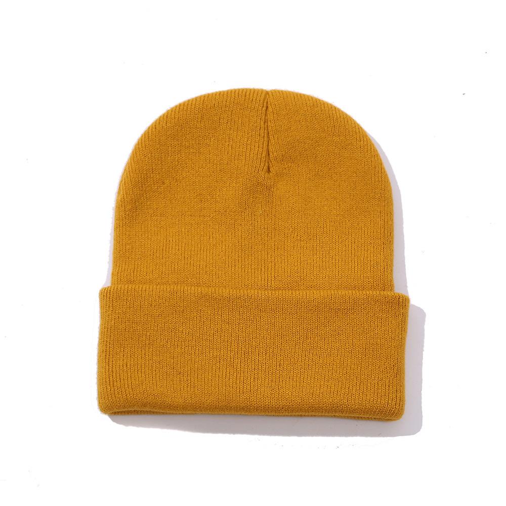 Doudou hat autumn and winter thermal hat solid color light plate double layer knitted cold hat wool fluorescent hat street