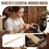 1PCS Wooden Coffee Coarse Handle Brush