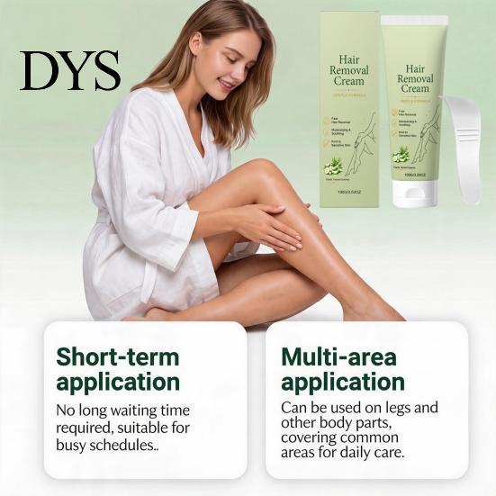 Gentle Depilatory Cream 100G Hair Removal with Spatula, Pain Free Remover Easy Apply for Men Women, Facial Legs Arm Underarms Painless