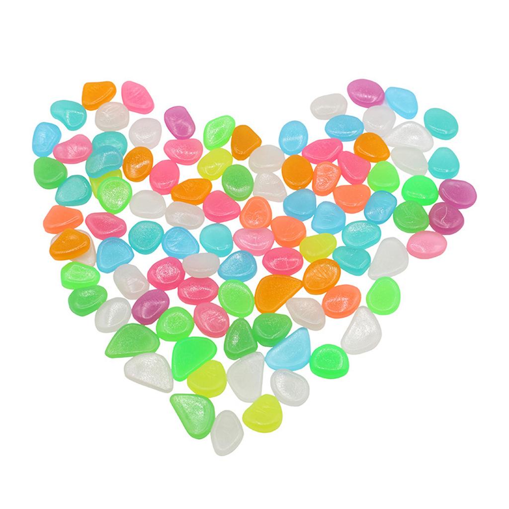 300pcs/bag Outdoor Yard Luminous Stones Garden Pebbles Glow In Dark Fish Tank Aquarium Decoration Natural Crystals Rocks