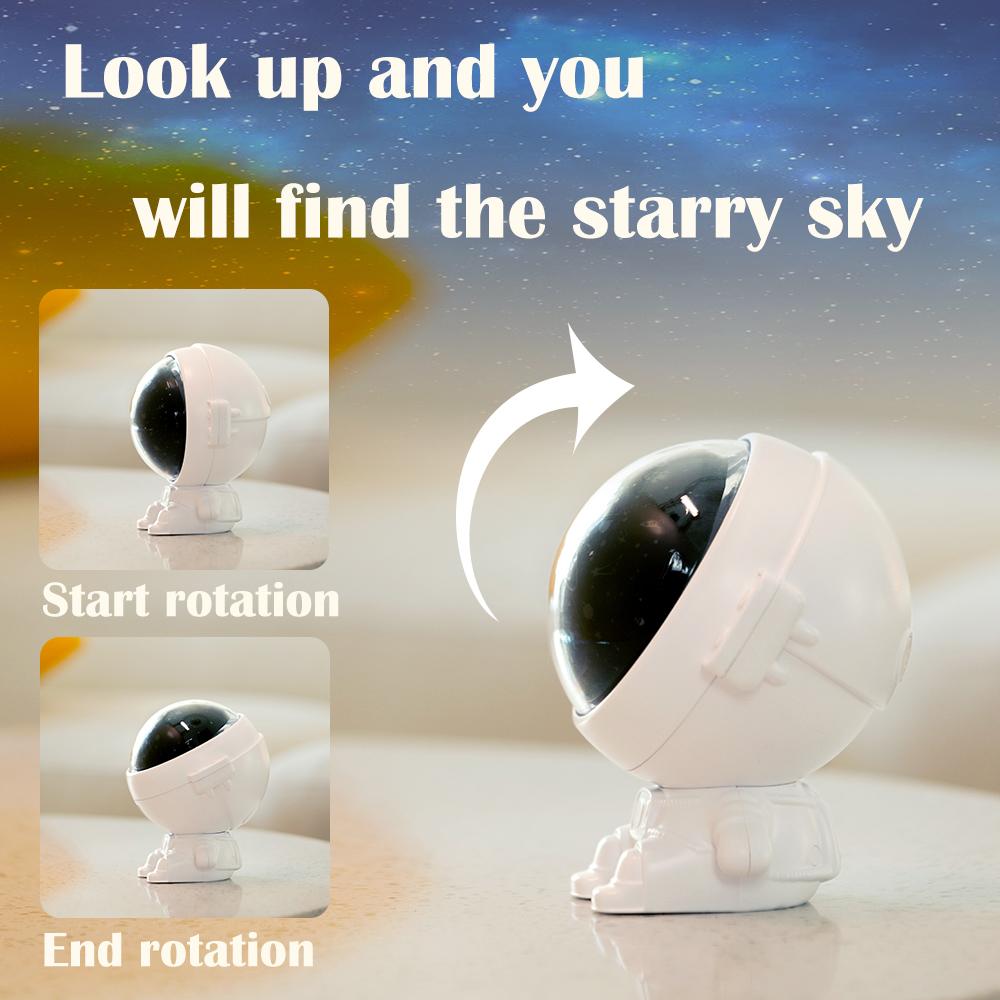 Astronaut Projection Light with Music Rechargeable 3 Color LED Nightlight Space/Starry sky/Ocean Pattern Ambience Lamp