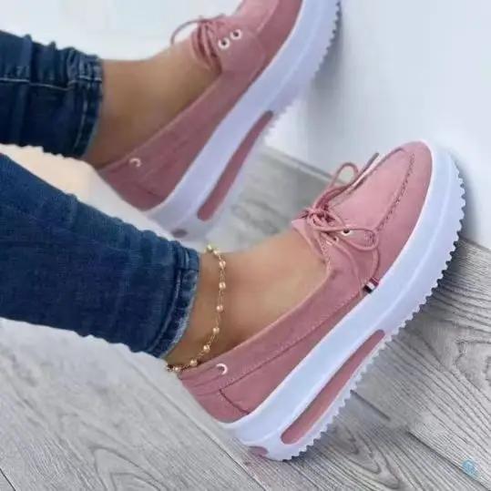 New Style Women Wedges Platform Sneakers Female Summer Lace-up Sport Shoes Ladies Comfort Casual Shoes Zapatillas Mujer 1712