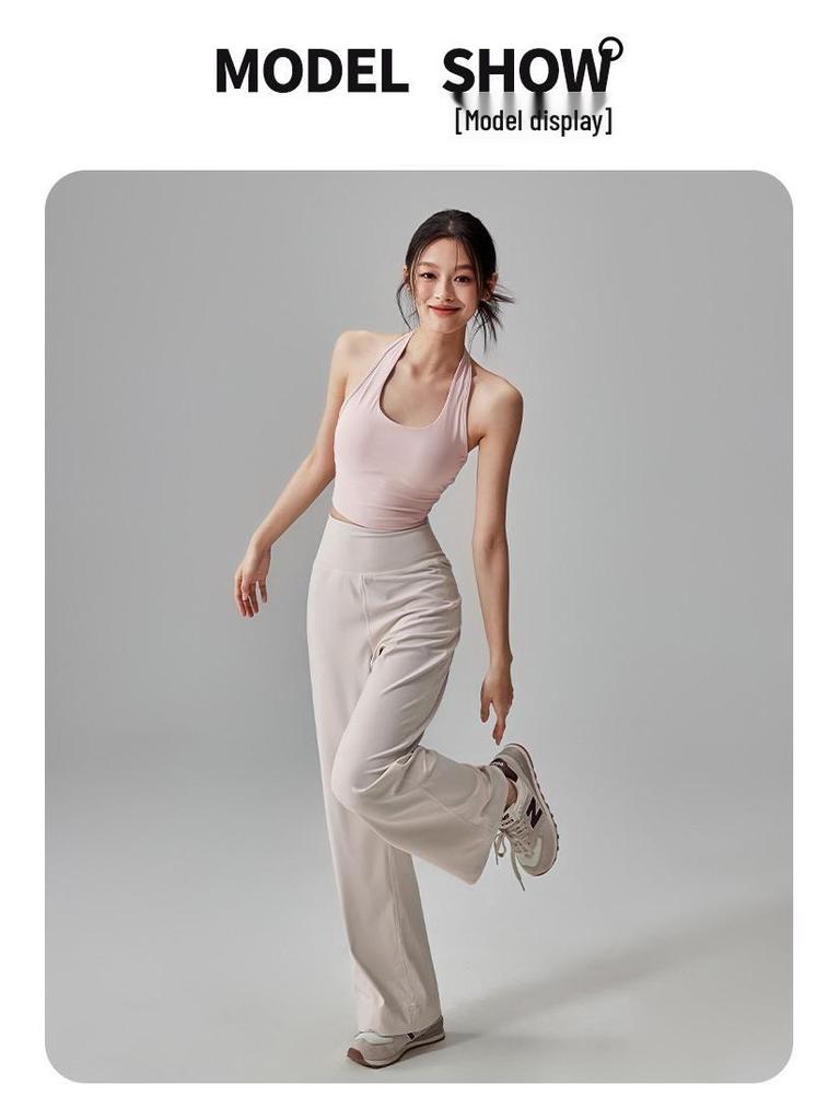 Women's Quick-Dry High Waist Yoga Pants - Slimming, Breathable, Straight-Leg Fitness Pants for Fall and Winter.