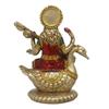 Hindu Goddess of Music and Knowledge Saraswati Sitting On Swan Playing The Vina Statue Sculpture