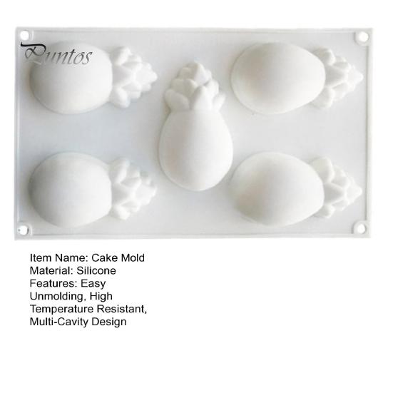 Silicone Cake Mold 12 Cavity Design Banana Mango Lemon Easy Unmold Pan Shape Non-Stick Baking Dishwasher Safe Decoration Candy Chocolate Molds