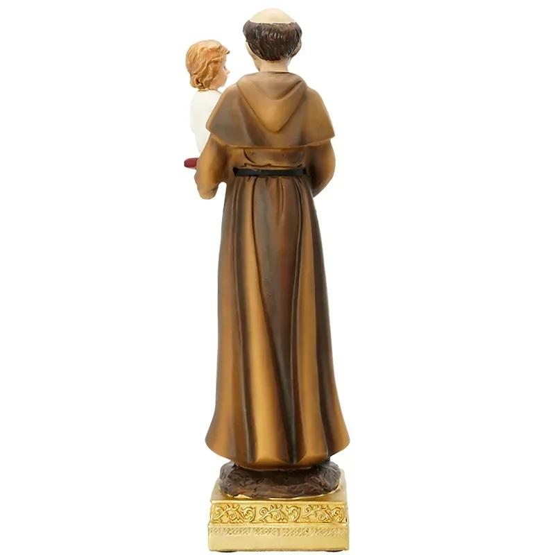 1Pz 20/30Cm Statua Icona di San Antonio Famiglia Santa Cattolica Ornamenti per la Preghiera Cristo Gesù Decorazione per la Casa Artigianato in Resina