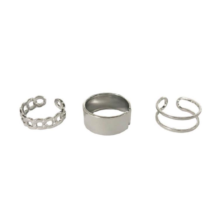 

3 Pieces Adjustable Opening Rings Personality Stackable for Womens Girls Jewelry 1
