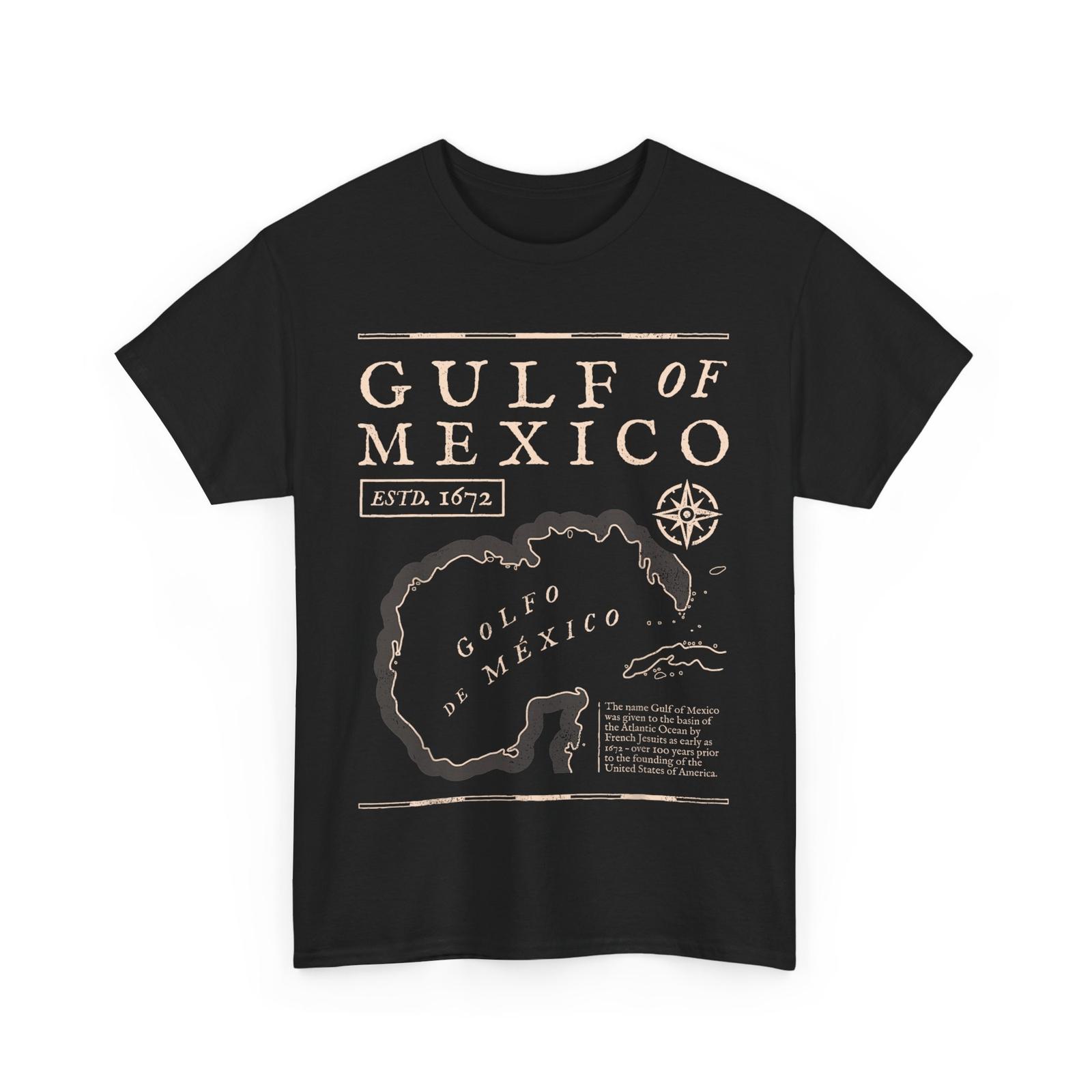 Gulf of Mexico 1672 Historic Map Shirt, Mexican Gulf Men T-shirt M