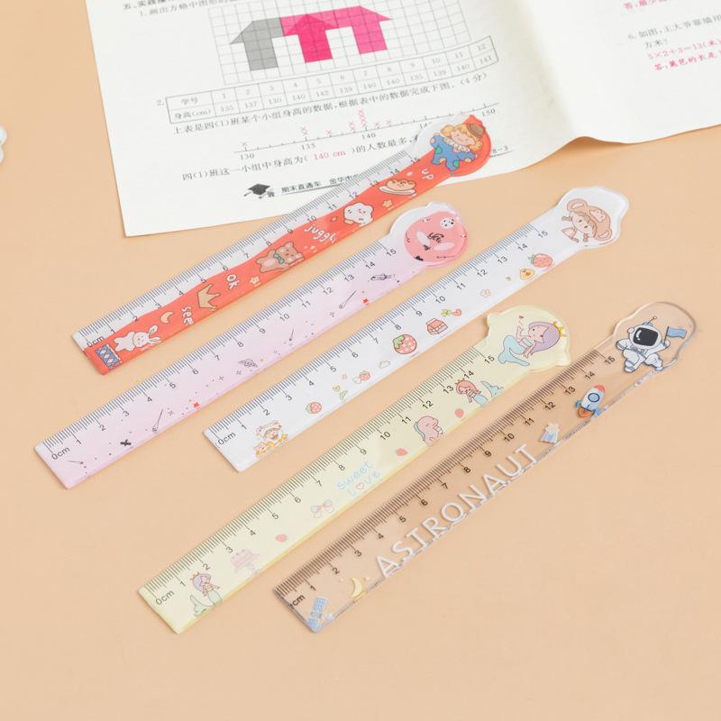 Cartoon Alien 15cm Ruler for Primary School Students - Cute and Stylish Measurement Tool for Learning and Drawing