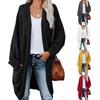 Fashion Women Knitted Sweater  Sleeve Long Sleeve Cardigan Mid-length Jacket