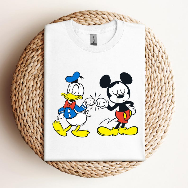 Checkered Mickey And Donald T-Shirt, Disney Best Friends Shirt, Retro Mickey Mouse And Donald Duck Tee, Gift for Besties 130