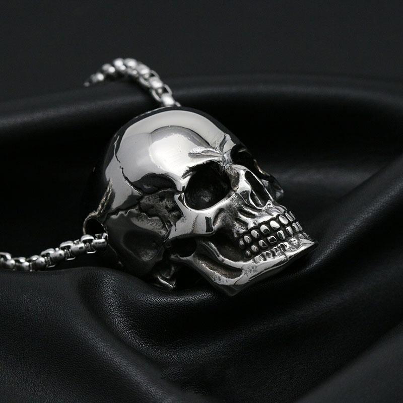 Punk Skull Pendant Necklaces For Women Men Gothic Hip Hop Skull Skeleton Clavicle Necklace Halloween Jewelry Gifts