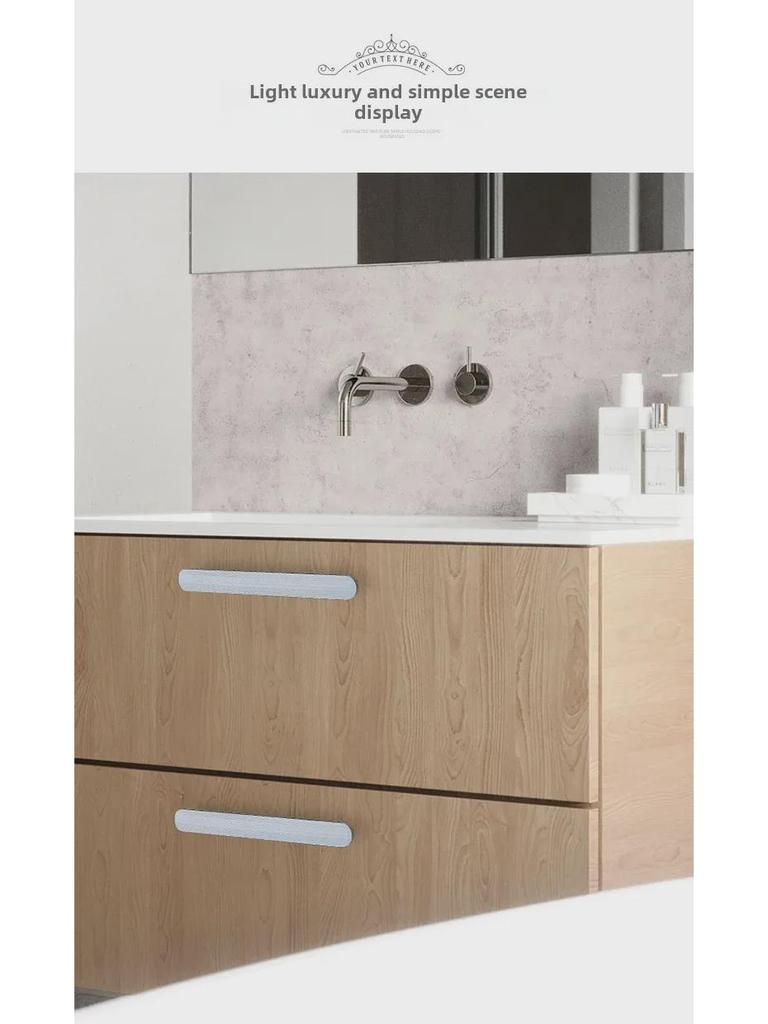 Modern Black Aluminum Alloy Extended Cabinet Handle