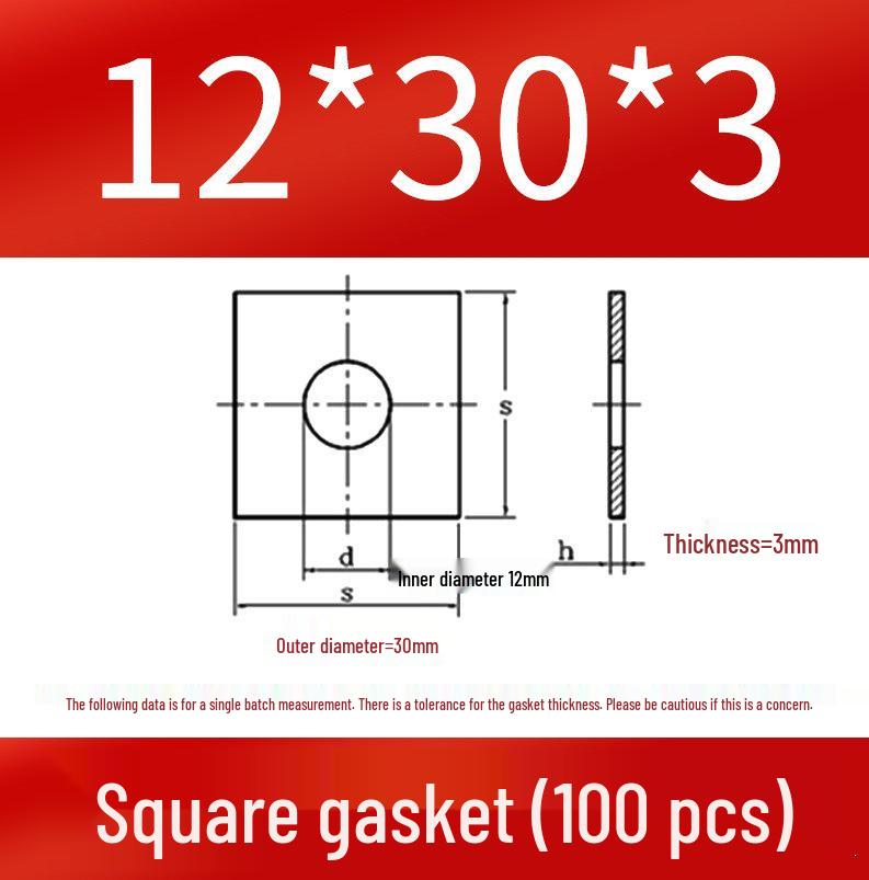 Thick Galvanized Square Iron Washer with Hole for M6-M24 Curtain Wall Use