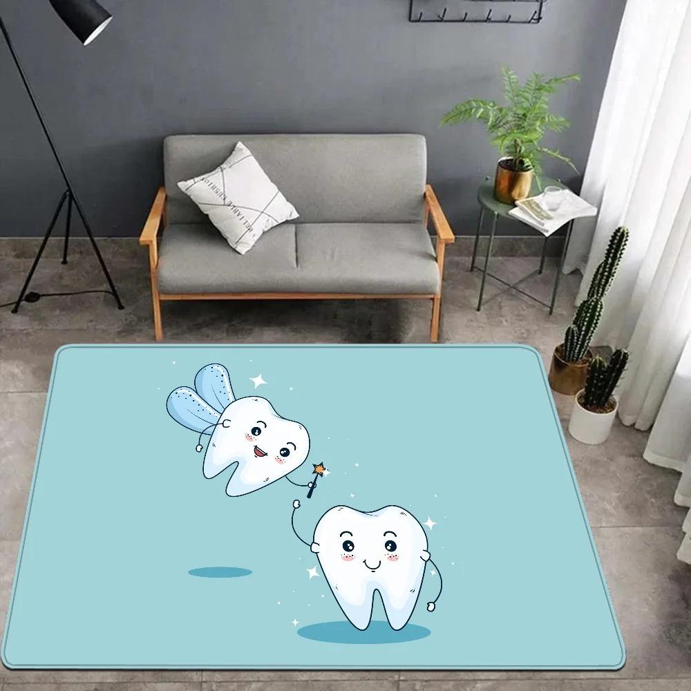 

Милый мультяшный зубной приветственный коврик для двери, нескользящий, для стоматологического кабинета, украшения гостиной, моющийся, для спальни, кухни, коврик для домашнего декора 40x60cm