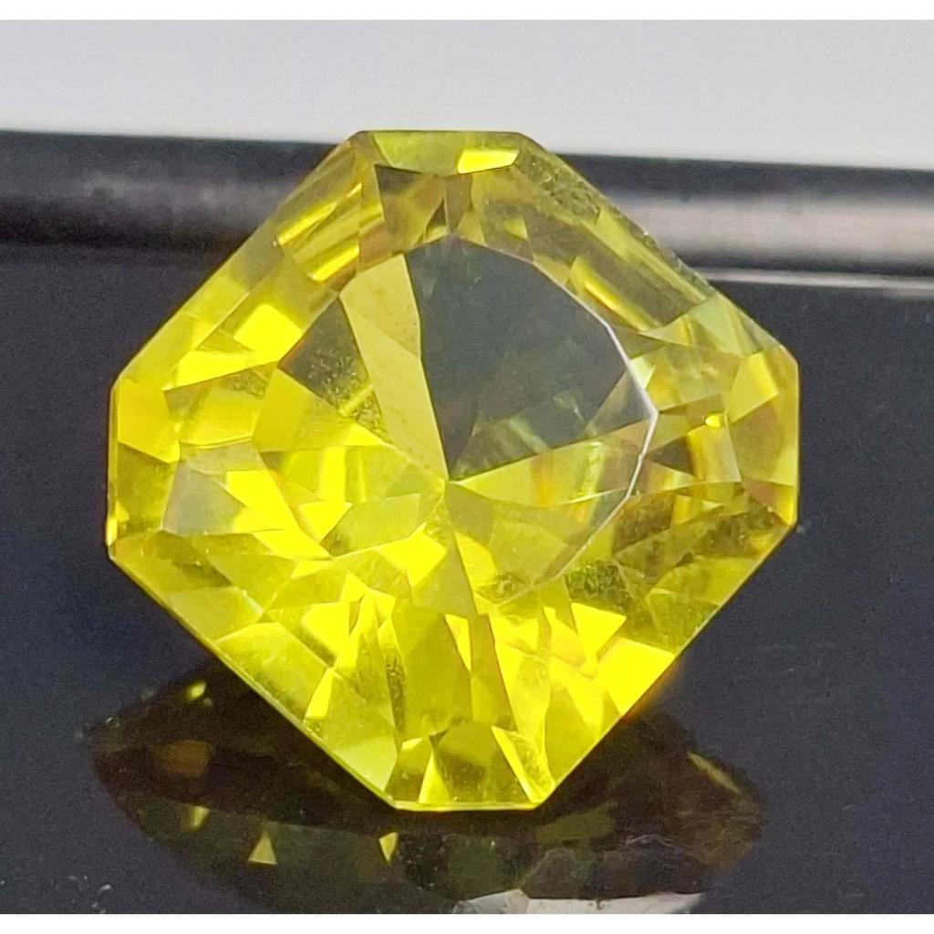 8-10 Ct Natural Yellow Color Sapphire Asscher Cut Fabulous Certified Gemstone