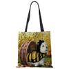 Unique Design Westie Dog Painting Square Handbag for Women Shoulder Bags Large Capacity Eco Linen Totes KTY