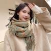 Weiche Gitter Quaste Streifen Für Mädchen Gitter Wickeltücher Karierte Damen Winterschals Koreanische Lange Schals