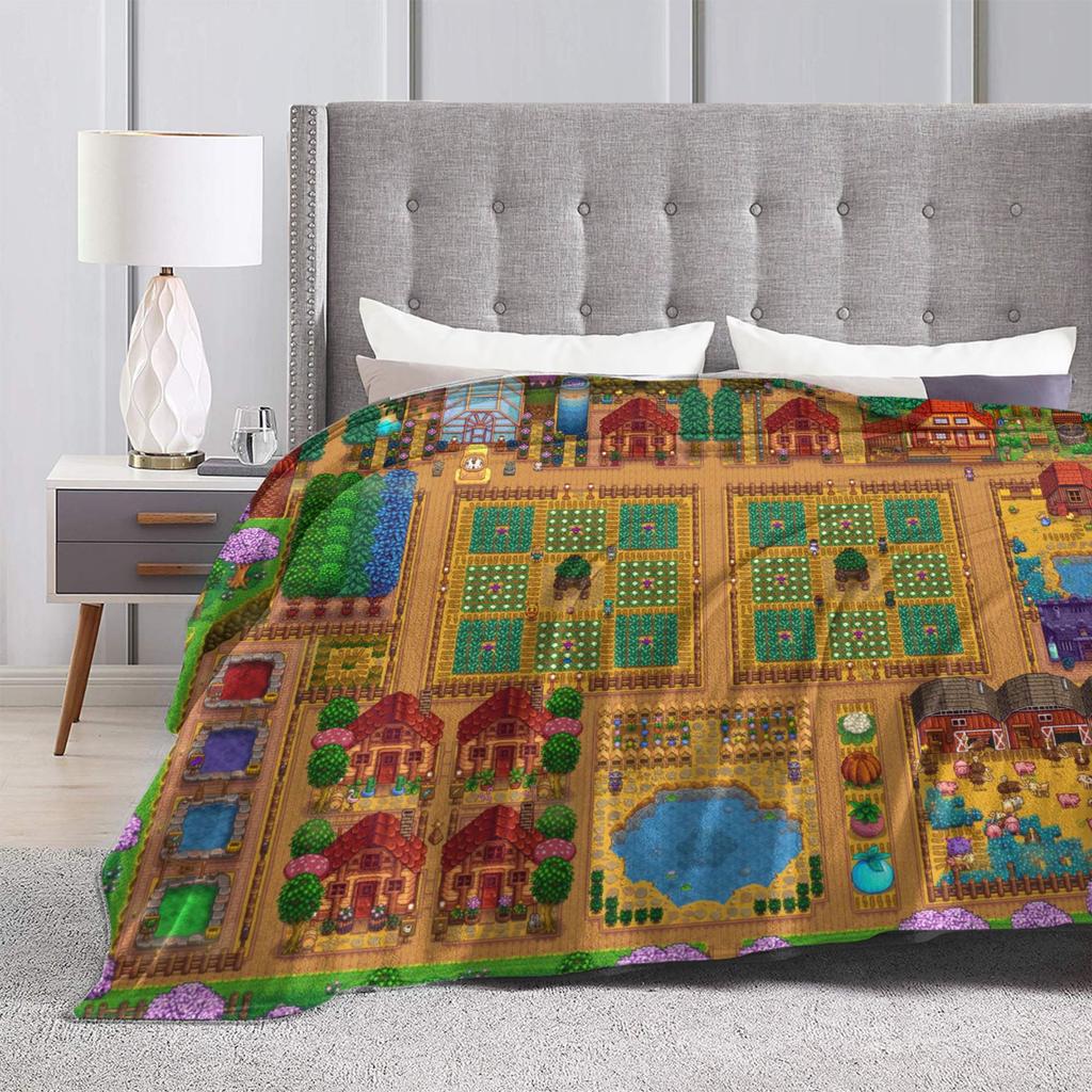 Stardew Valley Farm Plush Blanket Girls Boys  Flannel Throw Blanket For Couch Bed Super Soft Custom Quality Bedspread Gift Idea