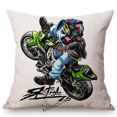 Xtreme Sport Motorcycle Stunting Riding Mtx Cute Cartoon Stunters Decorative Sofa Throw Pillow Case Cotton Linen Cushion Cover