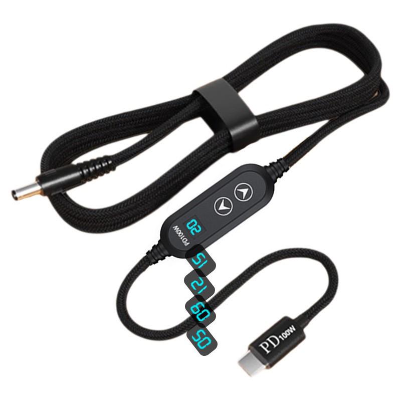 100W PD Inducer: 5-20V Adjustable Type-C to DC Router & Speaker Cable Set (8-Piece, Elbow)