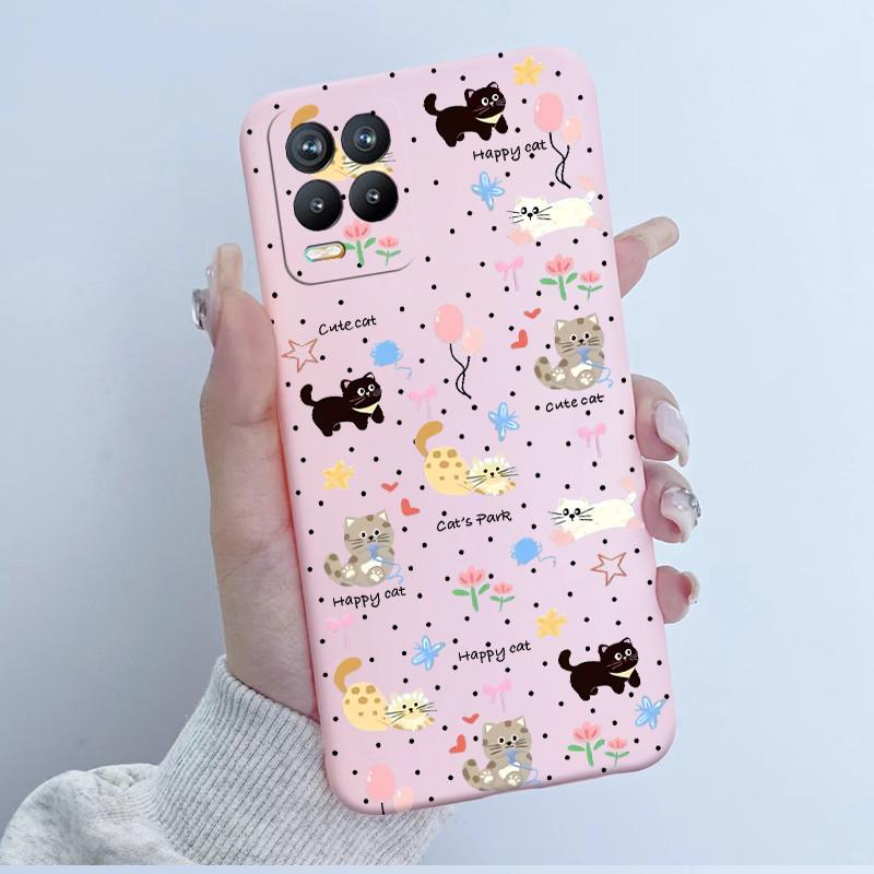 For Realme 8 Pro Case RMX3085 Soft TPU Silicone Cover Cute Cartoon Panda Phone Case For Oppo Realme8 4G 5G RMX3081 RMX3241 Funda