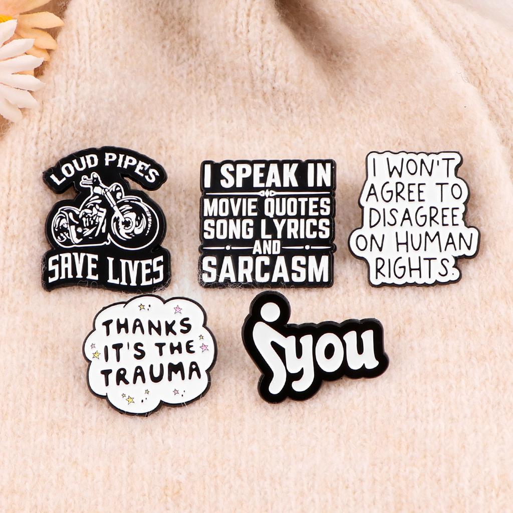 Quotes Series Pins Cute Cartoon Anime Quotation Badges Brooches for Clothing Enamel Pin Women's Badges Jewelry Accessories Gifts
